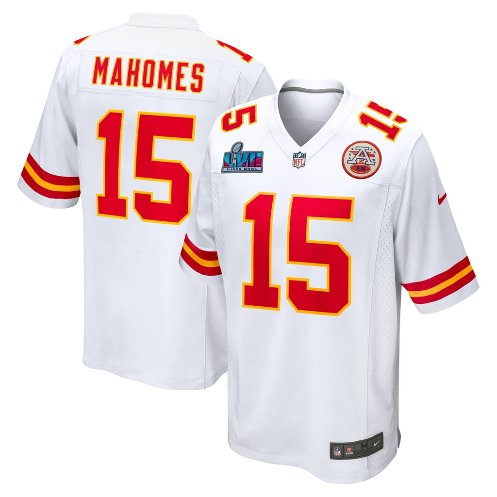 Patrick Mahomes Kansas City Chiefs Super Bowl LVII Patch Away Game Jersey - White