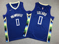 Youth Damian Lillard Milwaukee Bucks #0 City Edition Embroidered Jersey