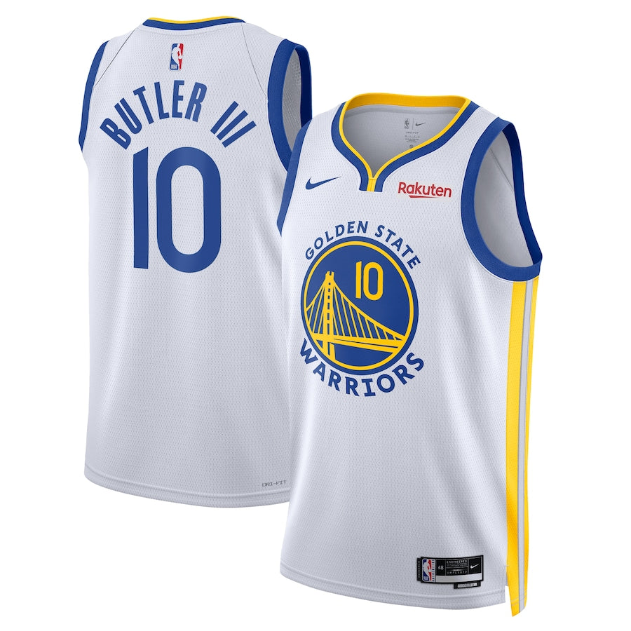 Unisex Jimmy Butler III White Golden State Warriors Badged Swingman Jersey - Association Edition