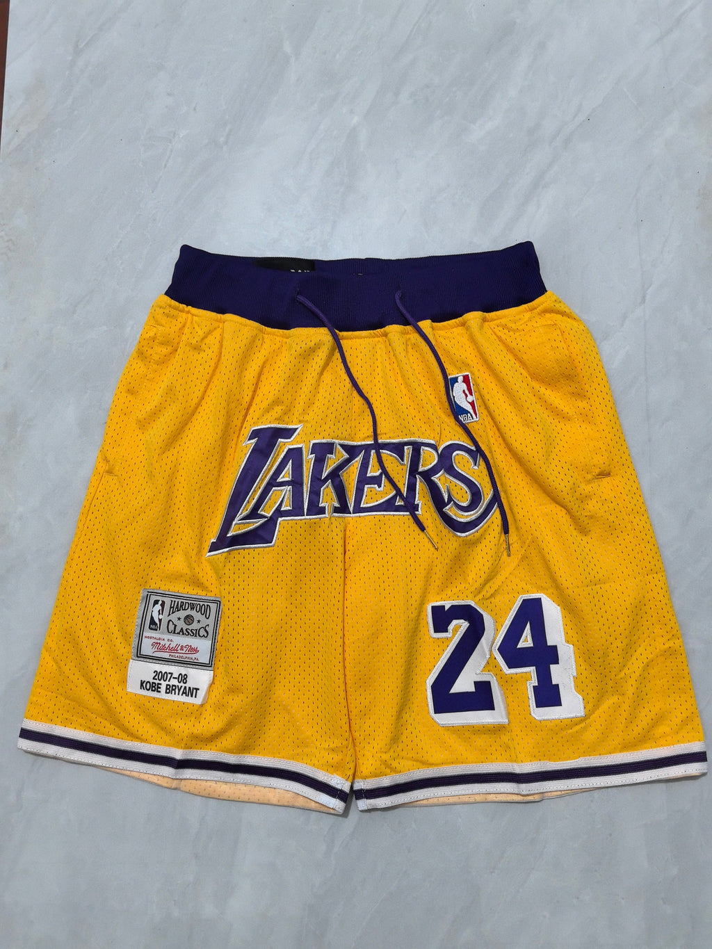 Los Angeles Lakers Yellow Retro Pocket Shorts #24