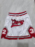 Chicago Bulls White Retro Pocket Basketball Shorts