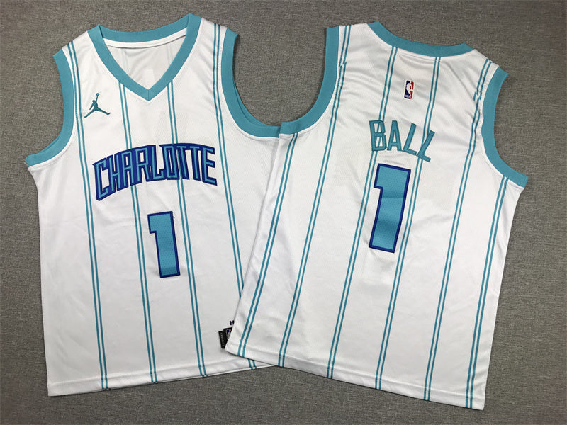 Youth LaMelo Ball Charlotte Hornets #1 Embroidered Jersey