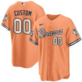 Custom Atlanta Braves Peaches n Cream Jersey - Peach