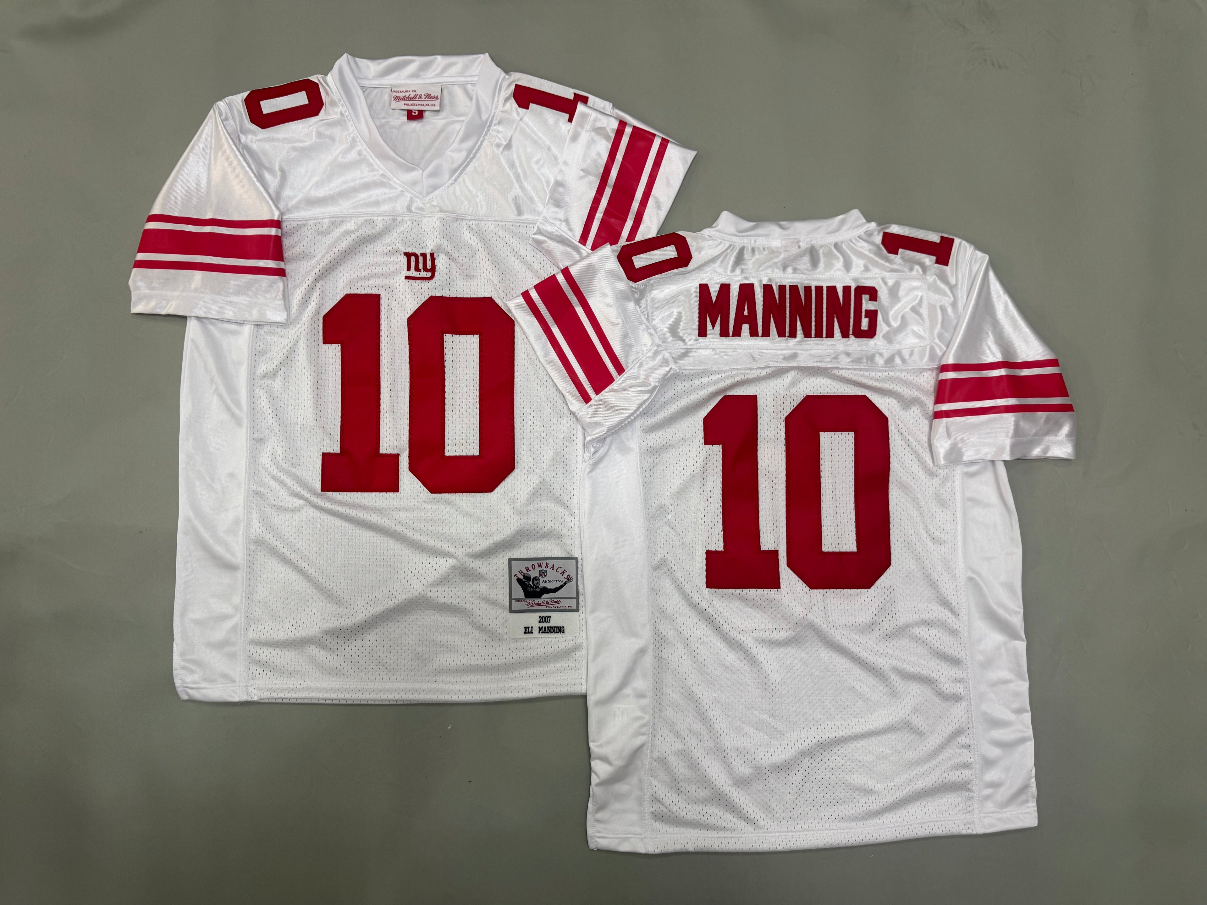 Mens Eli Manning#10 white New York Giants Vintage Throwback Jersey