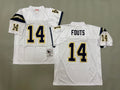 Mens Dan Fouts#14 white San Diego Chargers Vintage Throwback Jersey