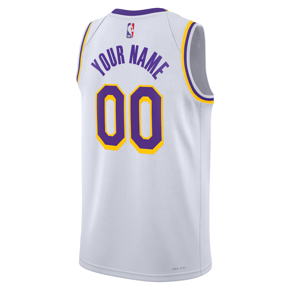 Custom Los Angeles Lakers White Jersey