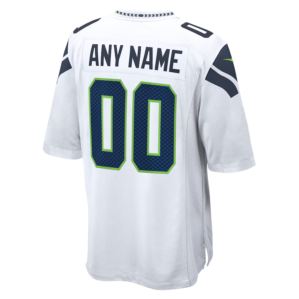 Custom Seattle Seahawks White Game Jersey