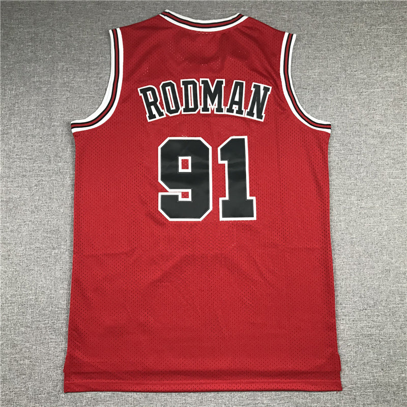 Chicago Bulls Dennis Rodman #91 1997-98 Throwback — Embroidered