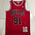 Chicago Bulls Dennis Rodman 91 Red  Thorwback Jersey