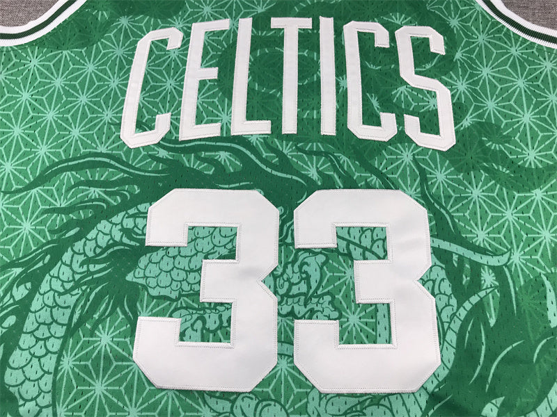 Boston Celtics Larry Bird #33 "Year of the Dragon" 1985-86 Throwback Jersey — Embroidered