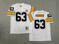 Mens Dermontti Dawson#63 white‌ Pittsburgh Steelers Vintage Throwback Jersey