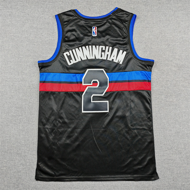 Detroit Pistons Cade Cunningham #2 City Edition Swingman Jersey — Embroidered