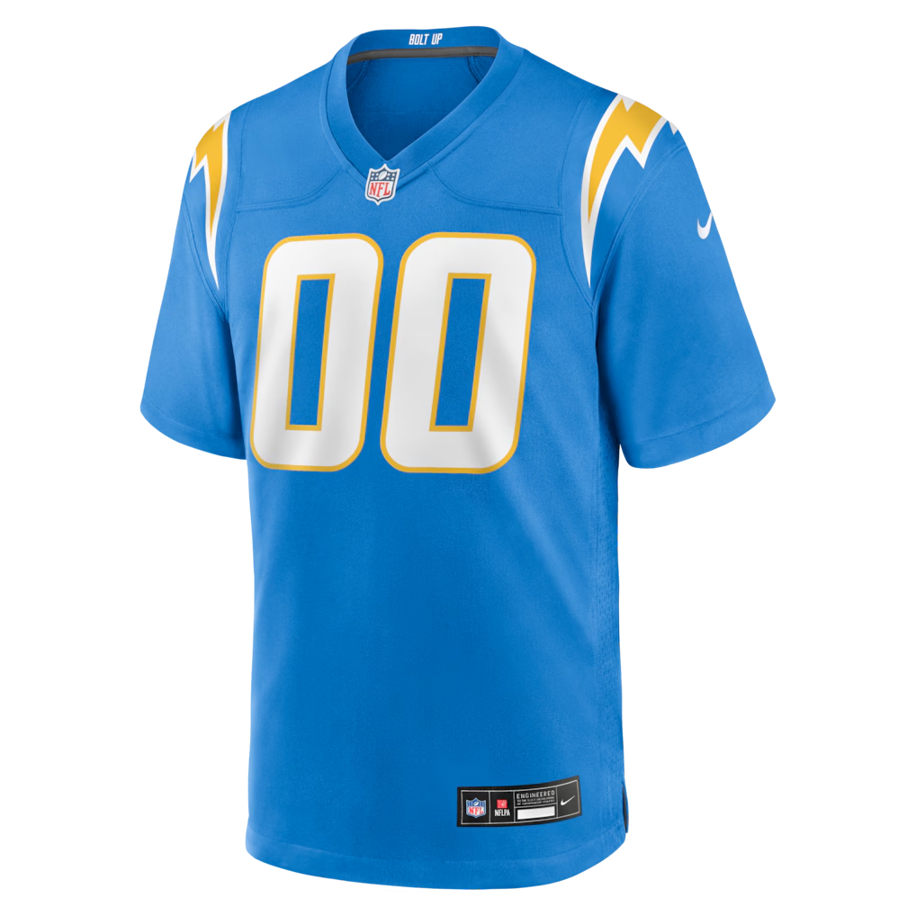 Custom Los Angeles Chargers Blue Game Jersey