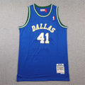 Dallas Mavericks Dirk Nowitzki #41 Throwback — Embroidered Jersey [Pre-Order]