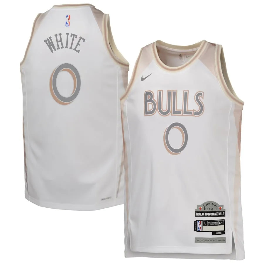 Youth Chicago Bulls Coby White  White 2024/25 Swingman  Jersey - City Edition