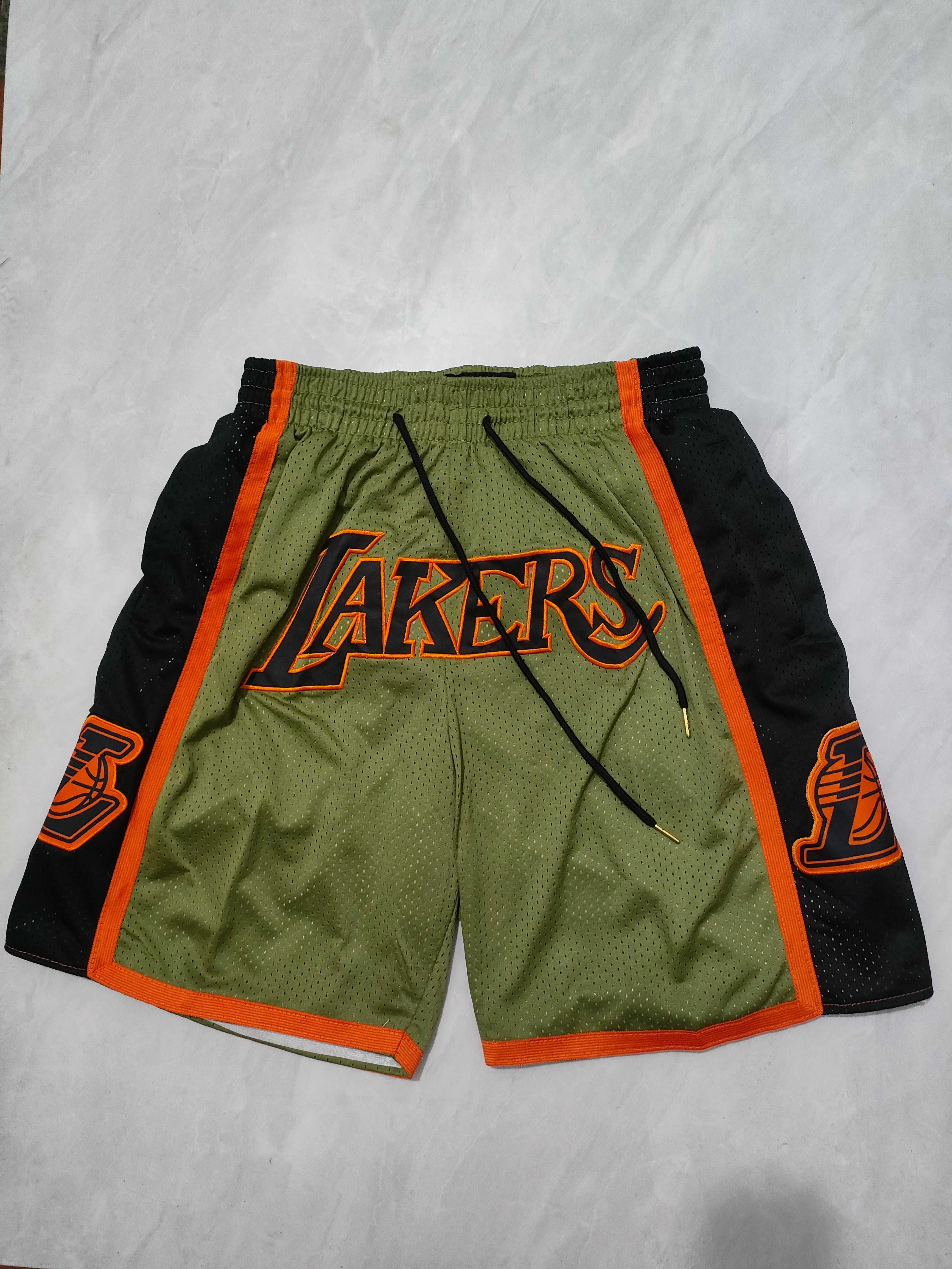 Los Angeles Lakers Army Green Pocket Shorts