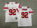 Mens Michael Strahan#92 white New York Giants Vintage Throwback Jersey