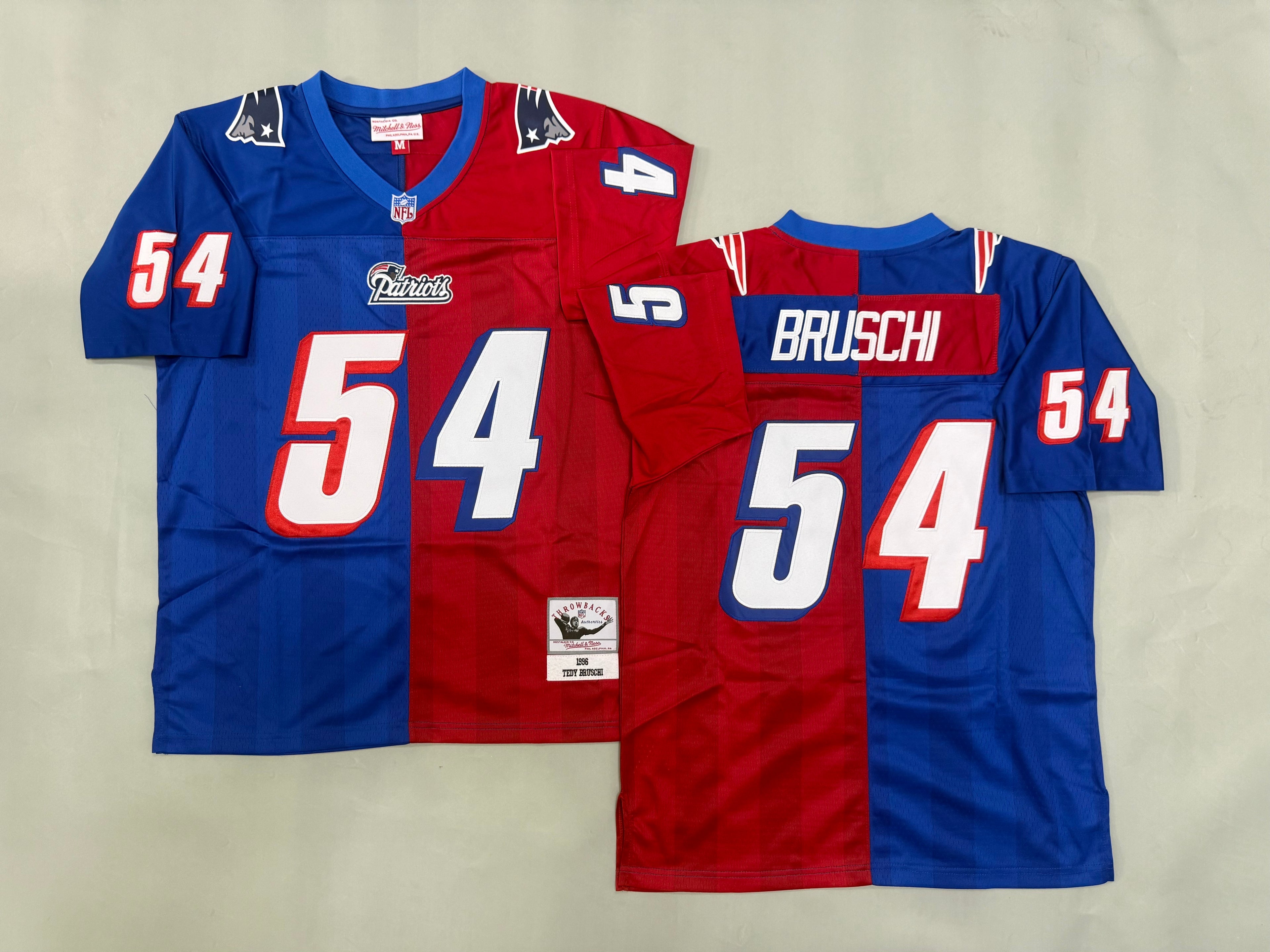 Mens Tedy Bruschi#54 New England Patriots Vintage Throwback Jersey