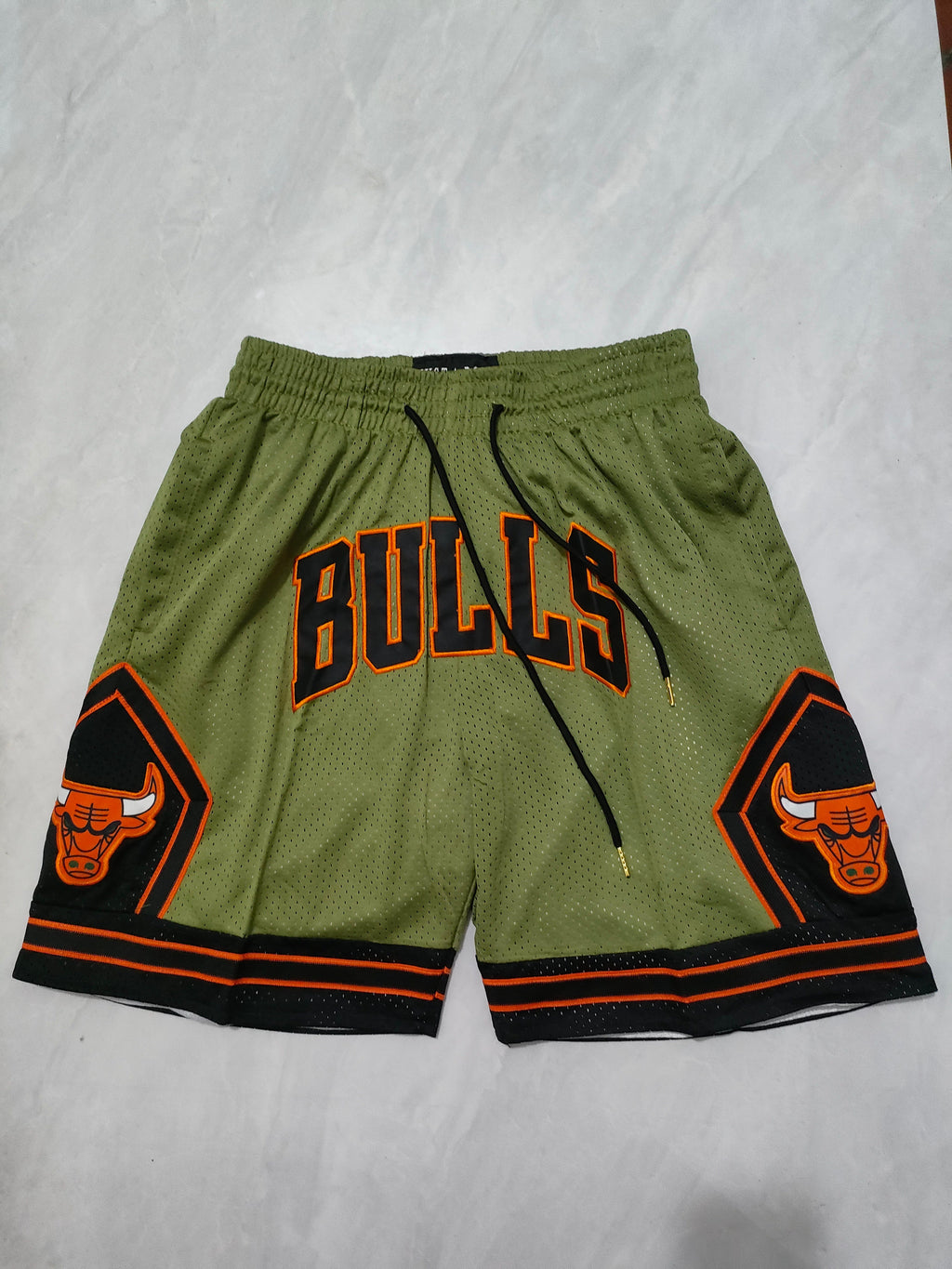 Chicago Bulls Army Green Pocket Shorts