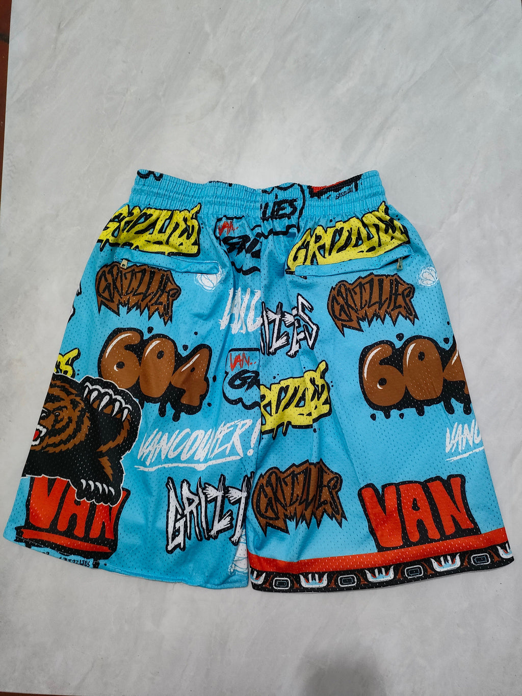 Vancouver Grizzlies Blue Graffiti Pocket Shorts