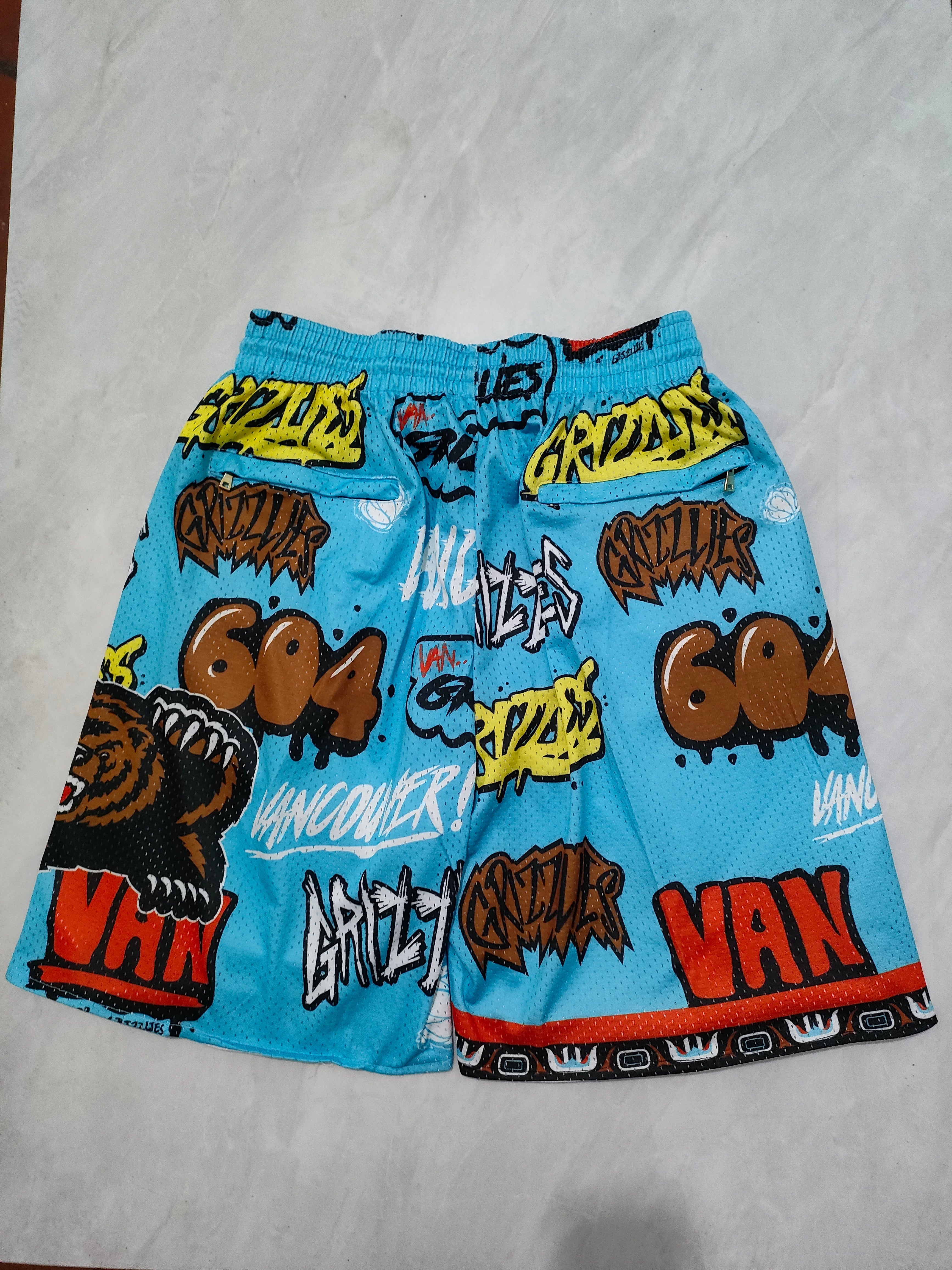 Vancouver Grizzlies Blue Graffiti Pocket Shorts
