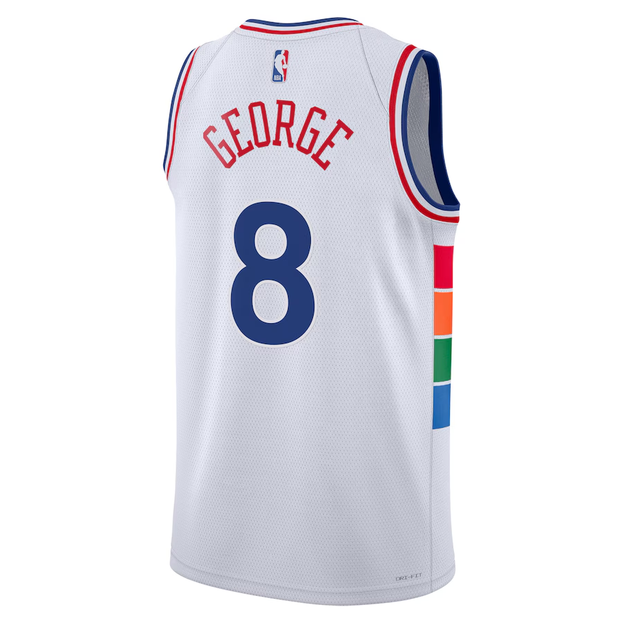 Philadelphia 76ers Nike City Edition Swingman Trikot 2024 - Weiß - Paul George - Unisex