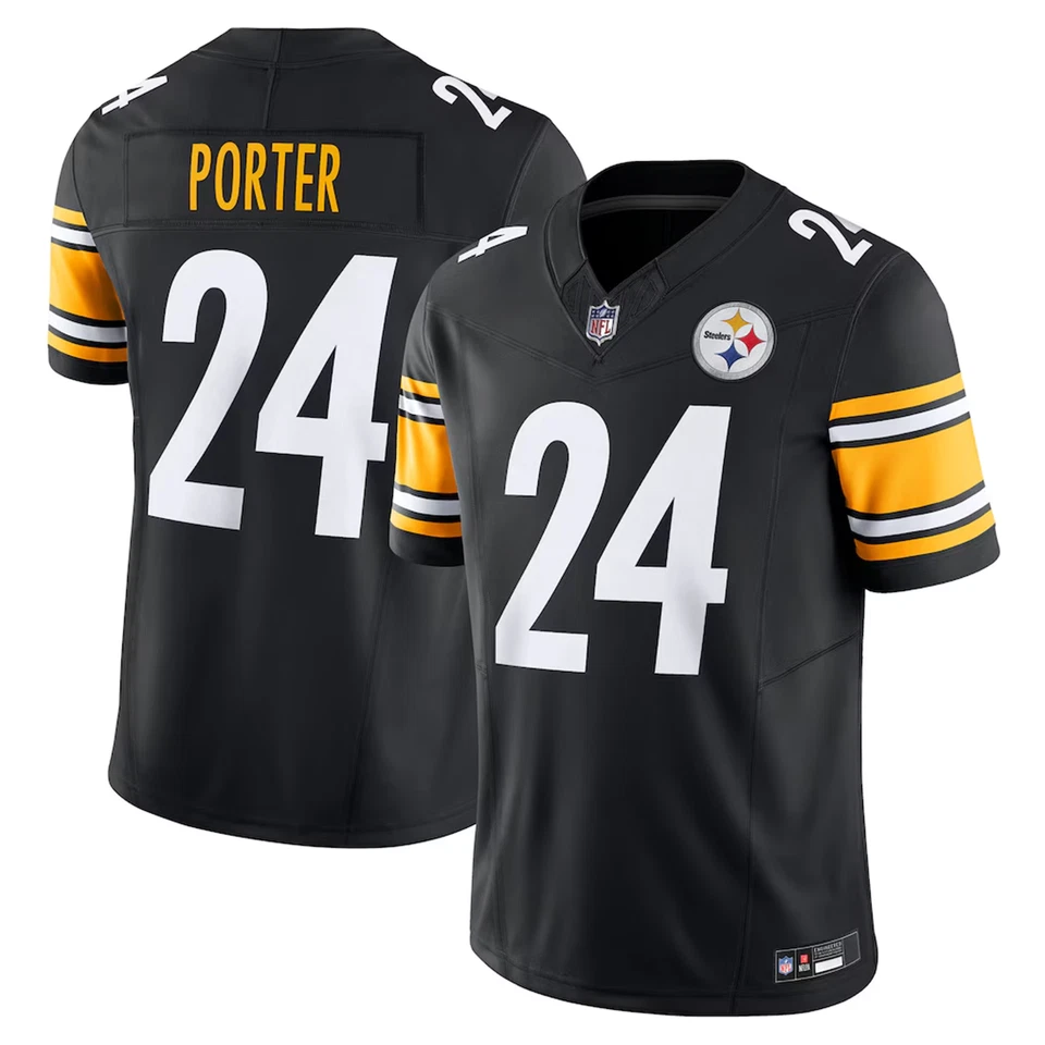 Joey Porter Jr. #24 Pittsburgh Steelers Black Game Jersey