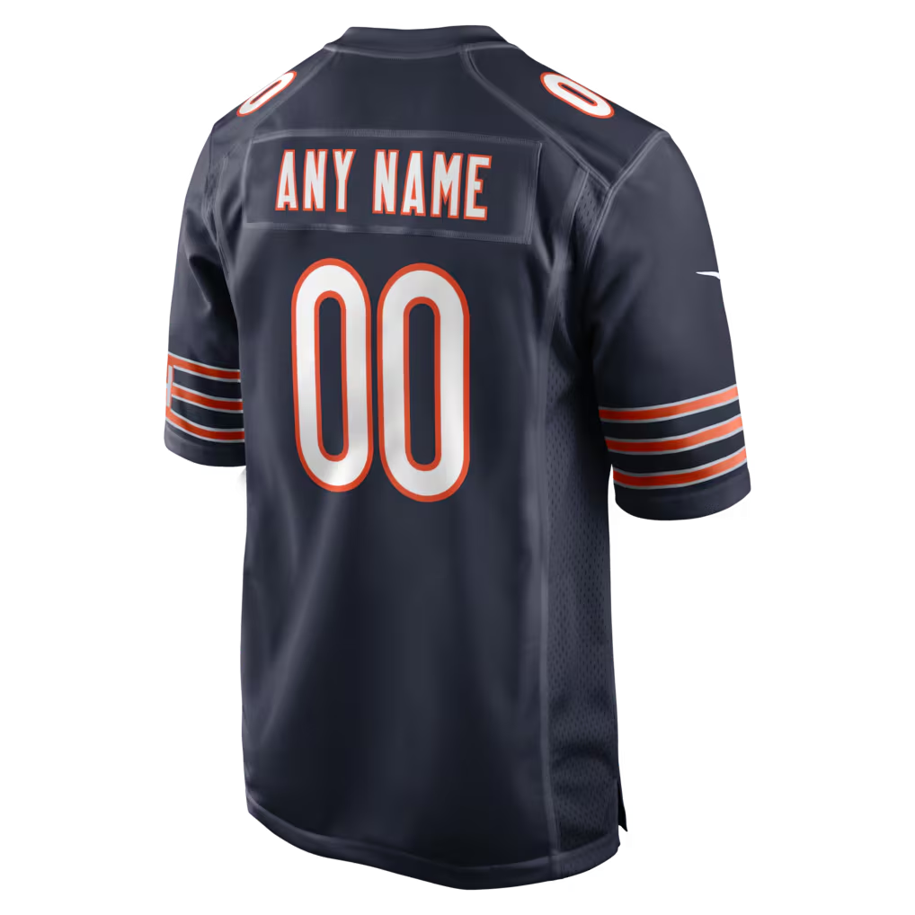 Custom Chicago Bears Navy White Game Jersey