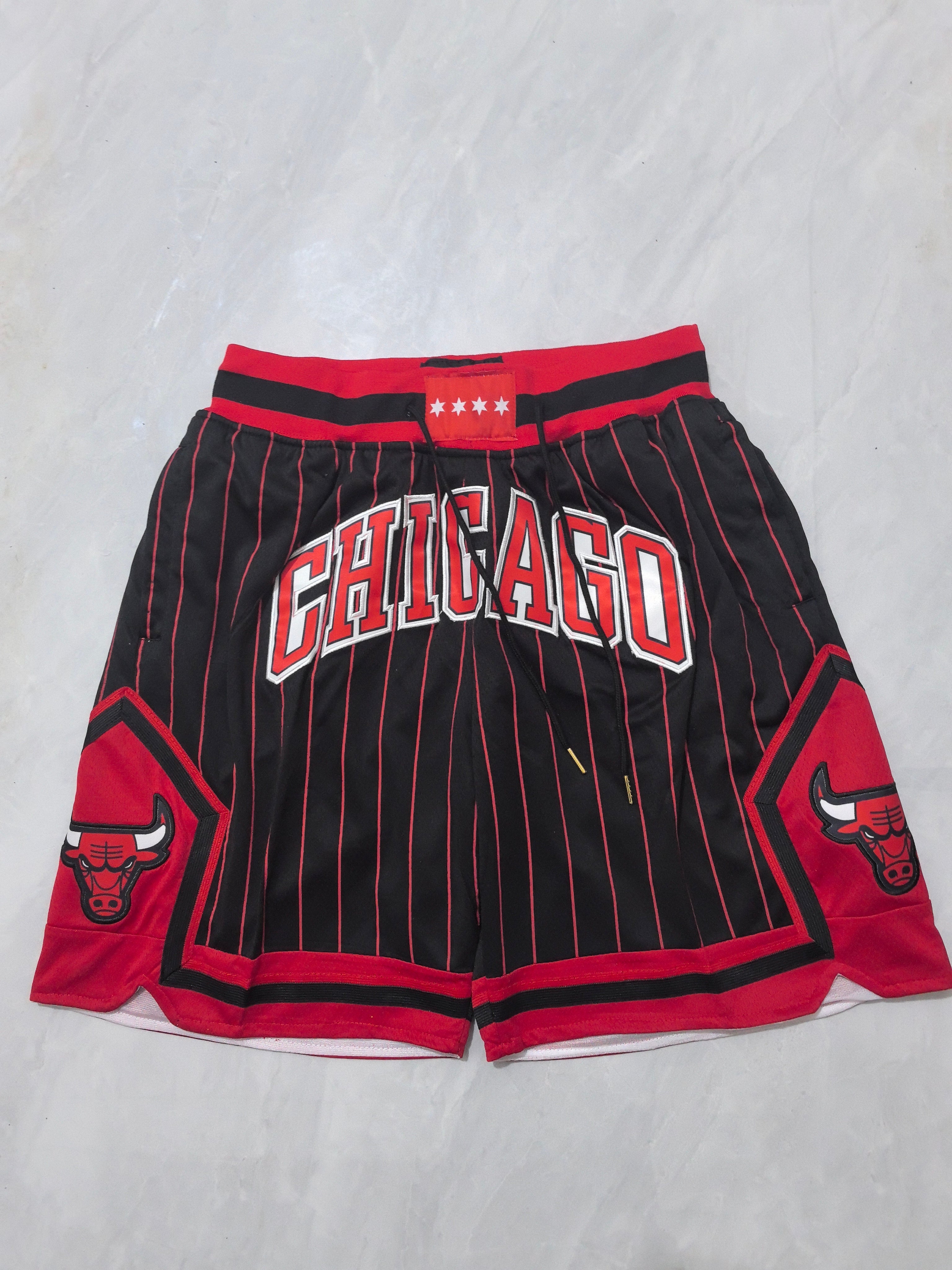 Chicago Bulls 2026 Black and Red Striped City Edition Pocket Shorts