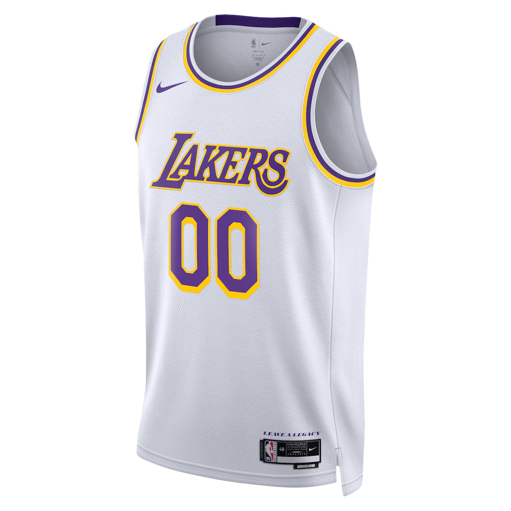 Custom Los Angeles Lakers White Jersey