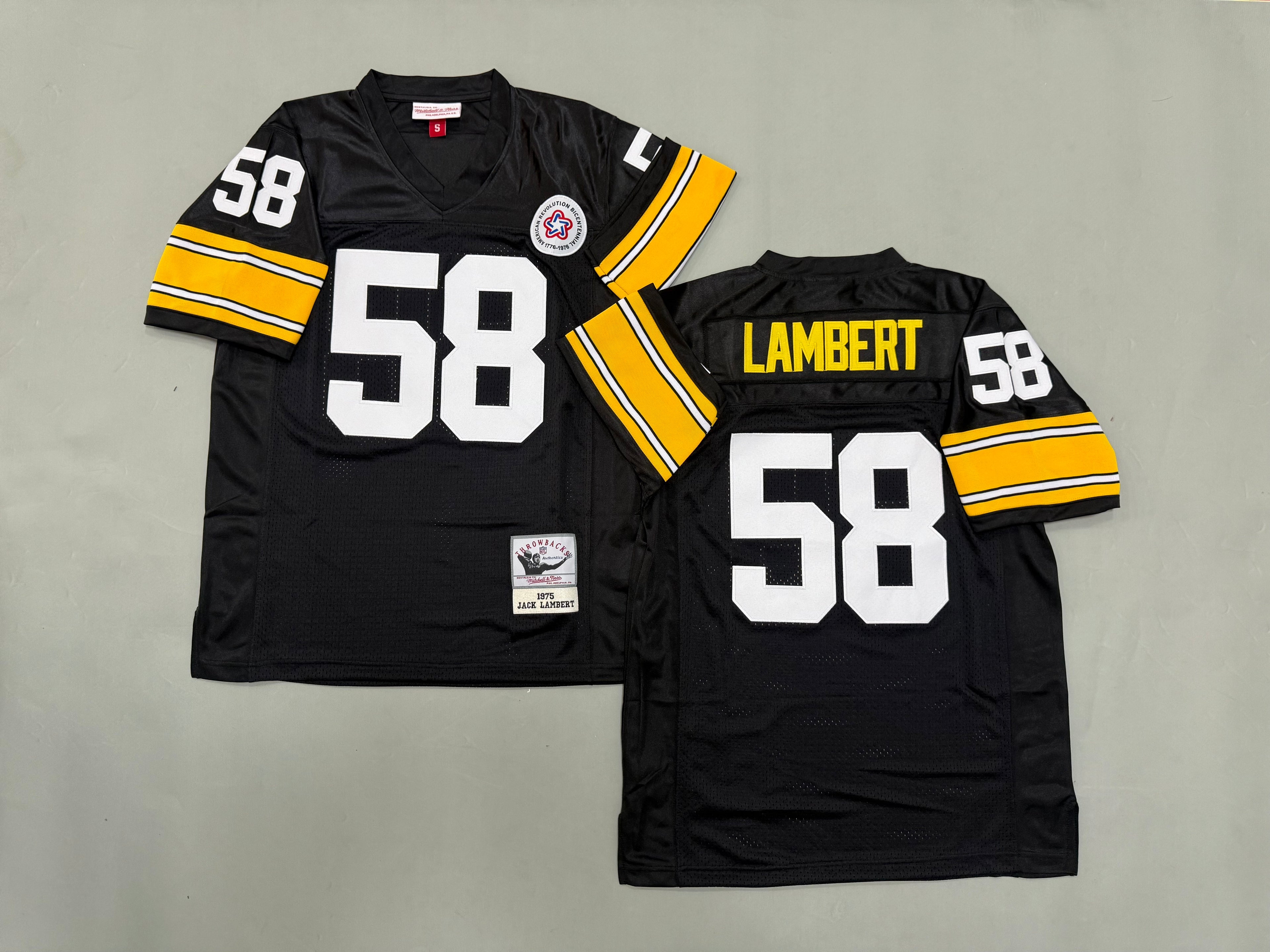 Mens Jack Lambert#58 black Pittsburgh Steelers Vintage Throwback Jersey