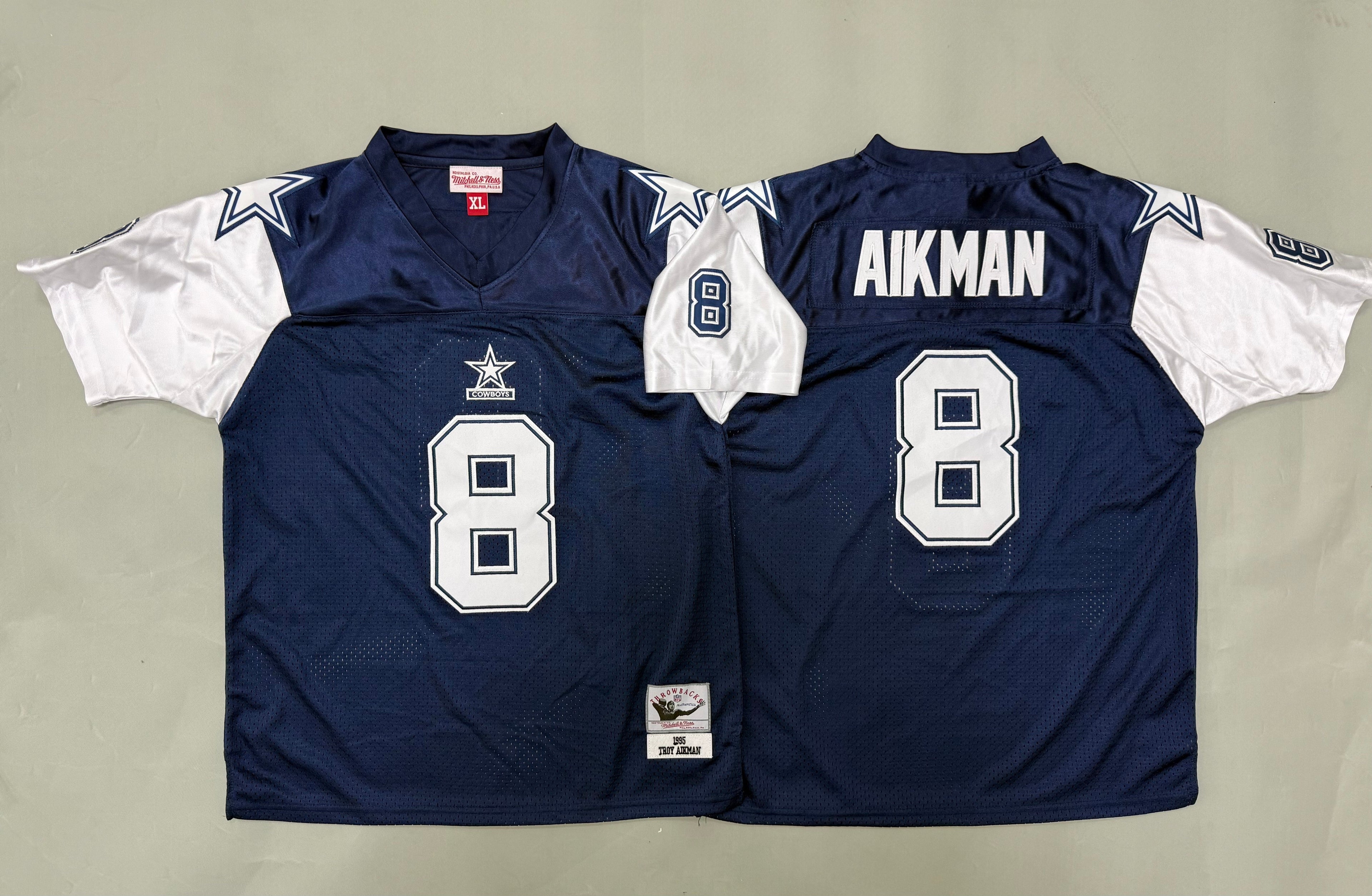 Youth Troy Aikman #8 Dallas Cowboys Navy Vintage Throwback Jersey