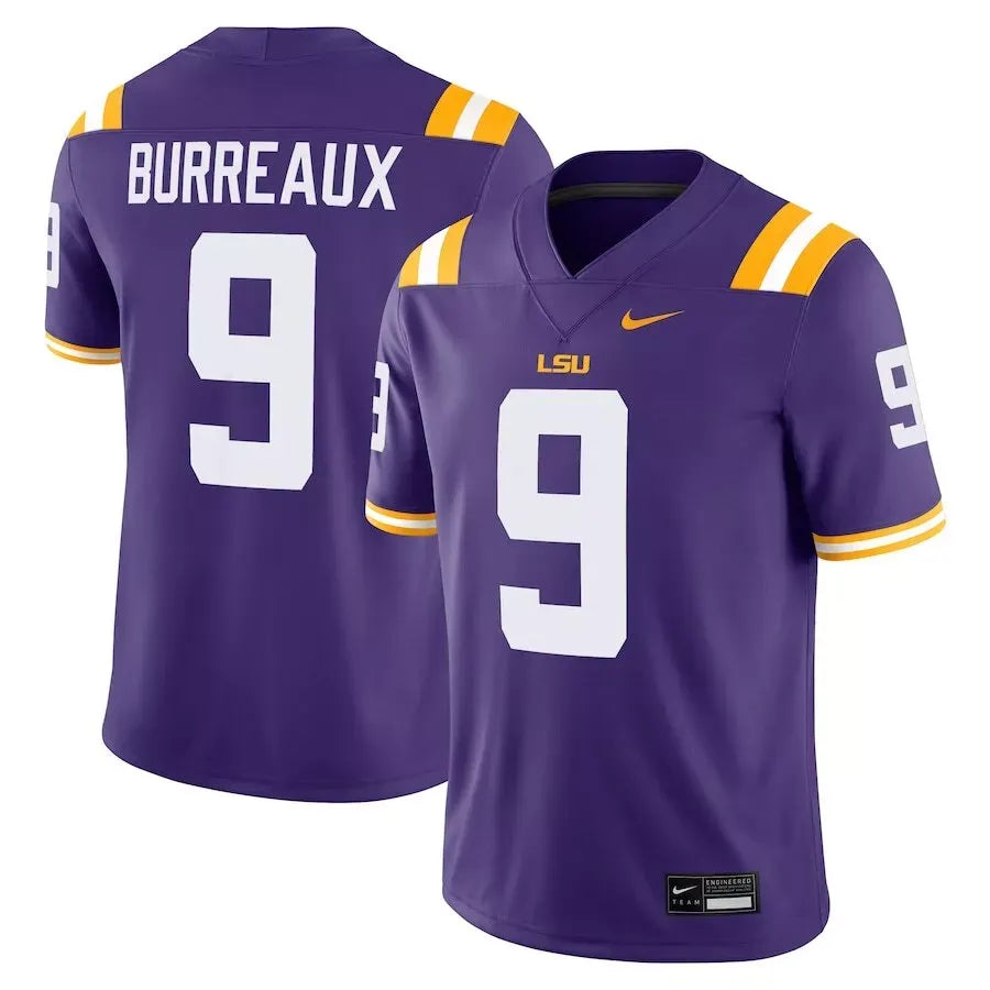 LSU Tigers Joe Burrow Burreaux #9  Purple Official NCAA Alumni Game Jersey