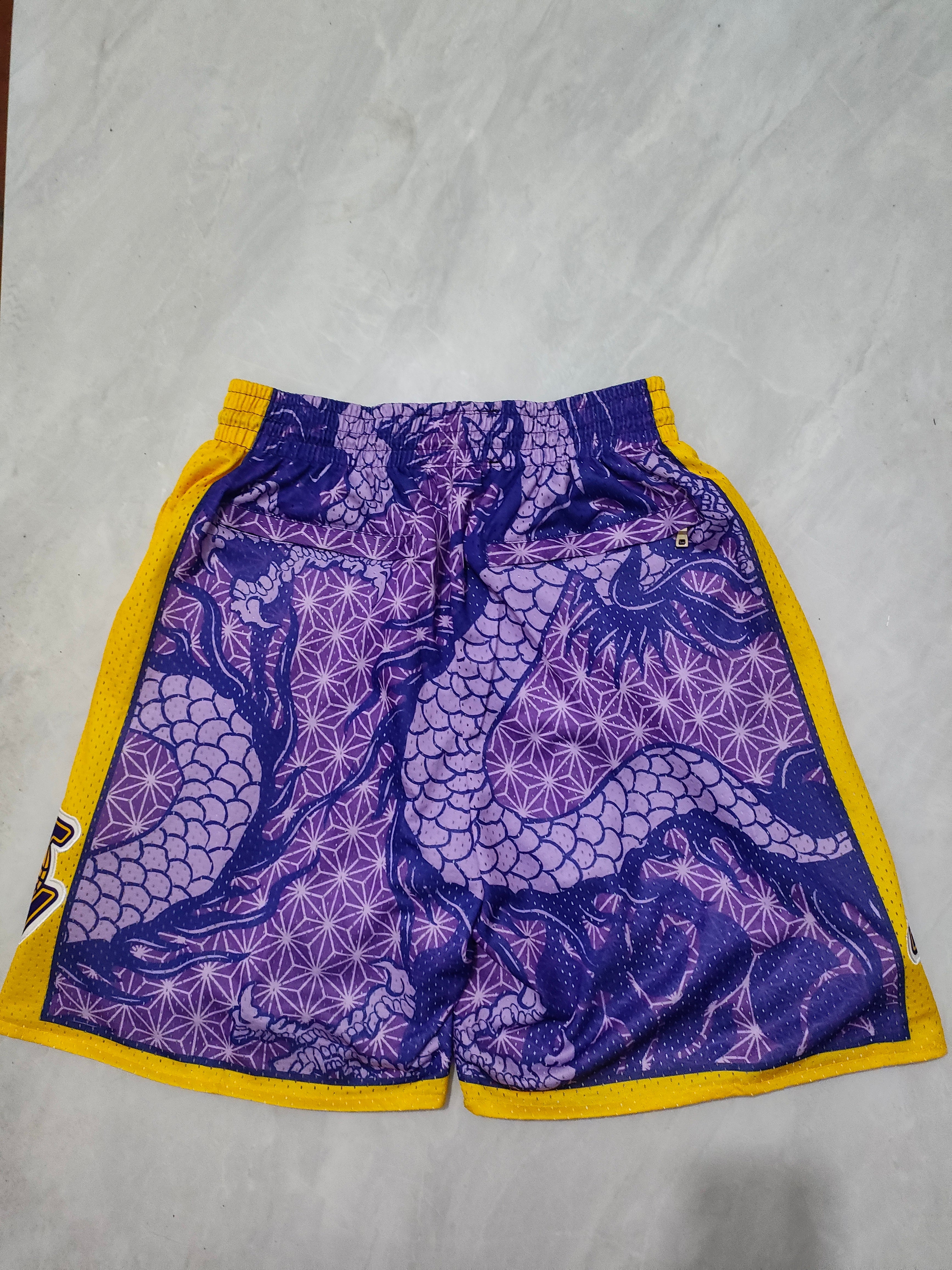 Los Angeles Lakers Purple Dragon Year Edition Pocket Shorts