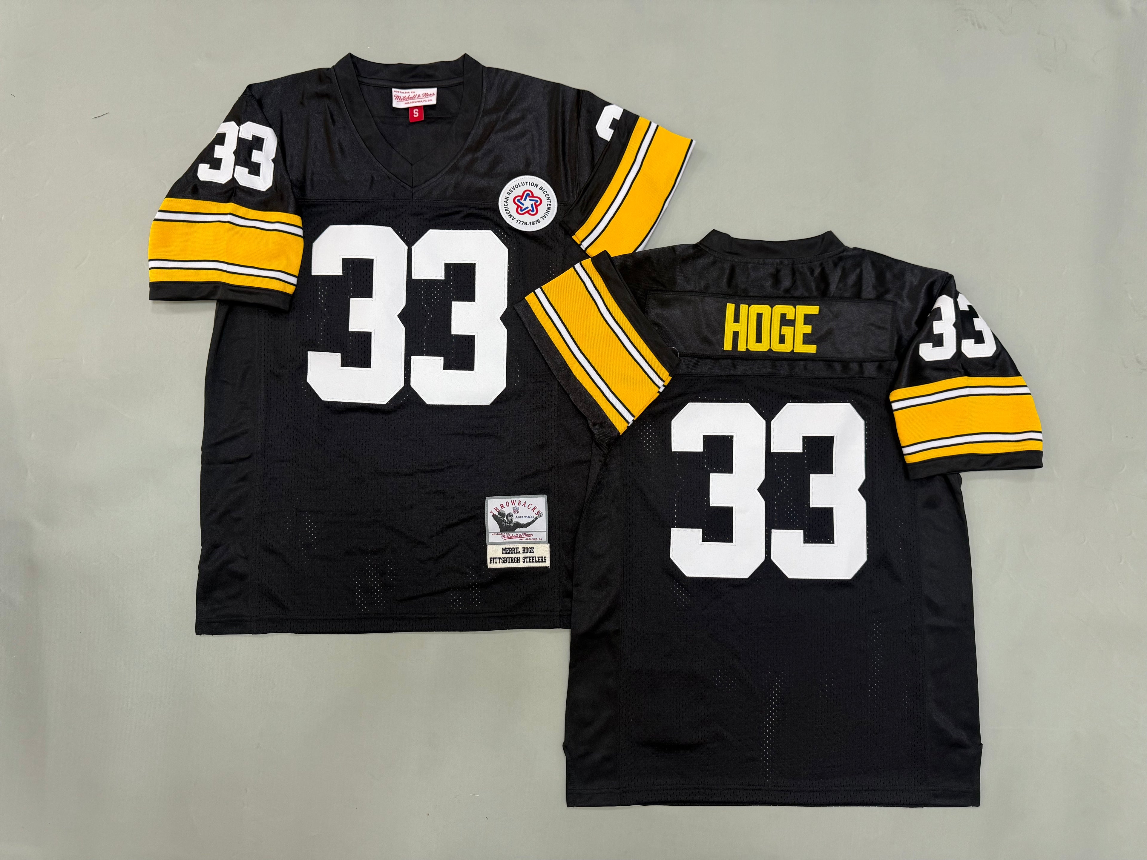 Mens Merril Hoge#33 black Pittsburgh Steelers Vintage Throwback Jersey