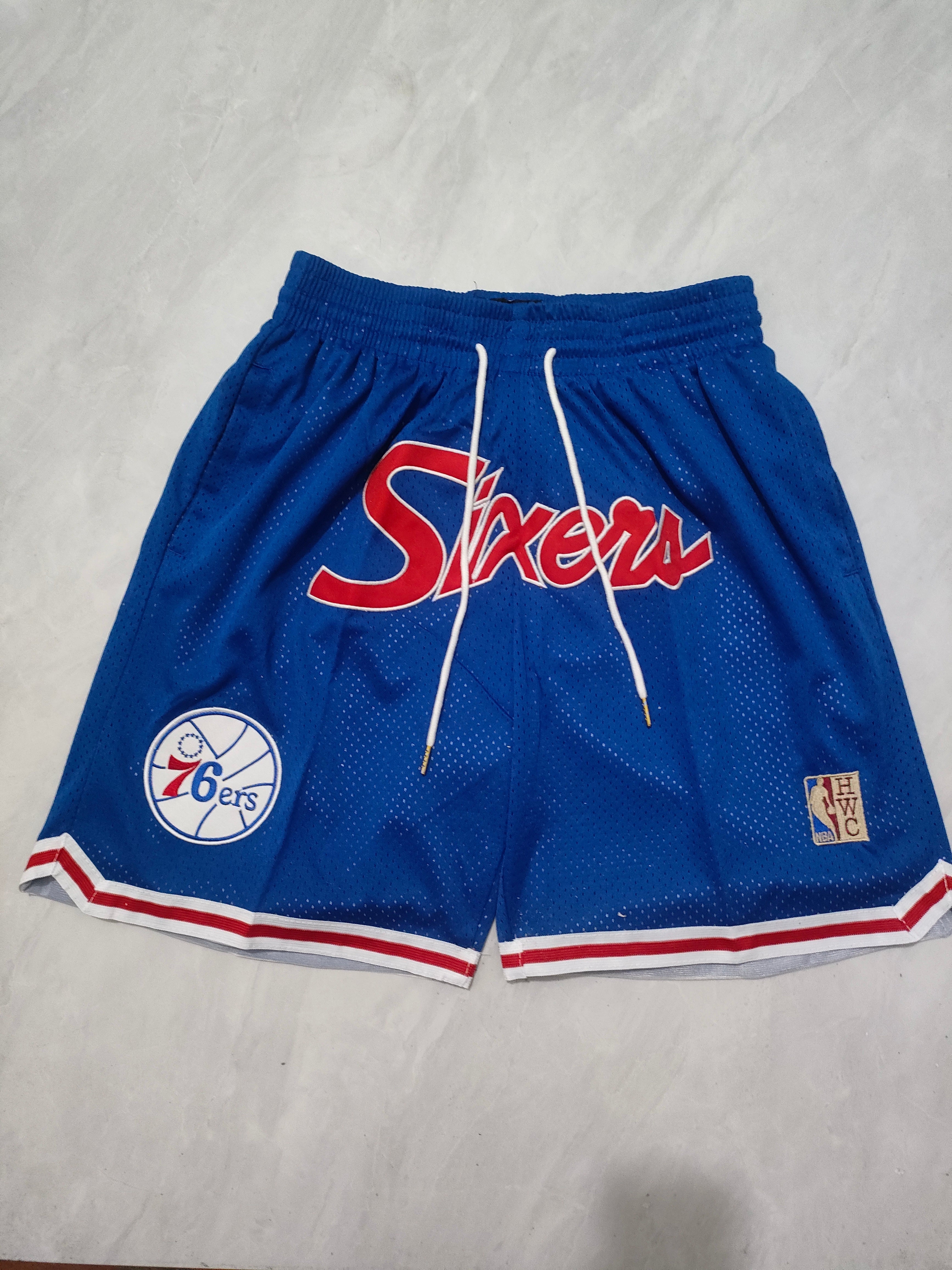 Philadelphia 76ers Blue Retro Pocket Shorts