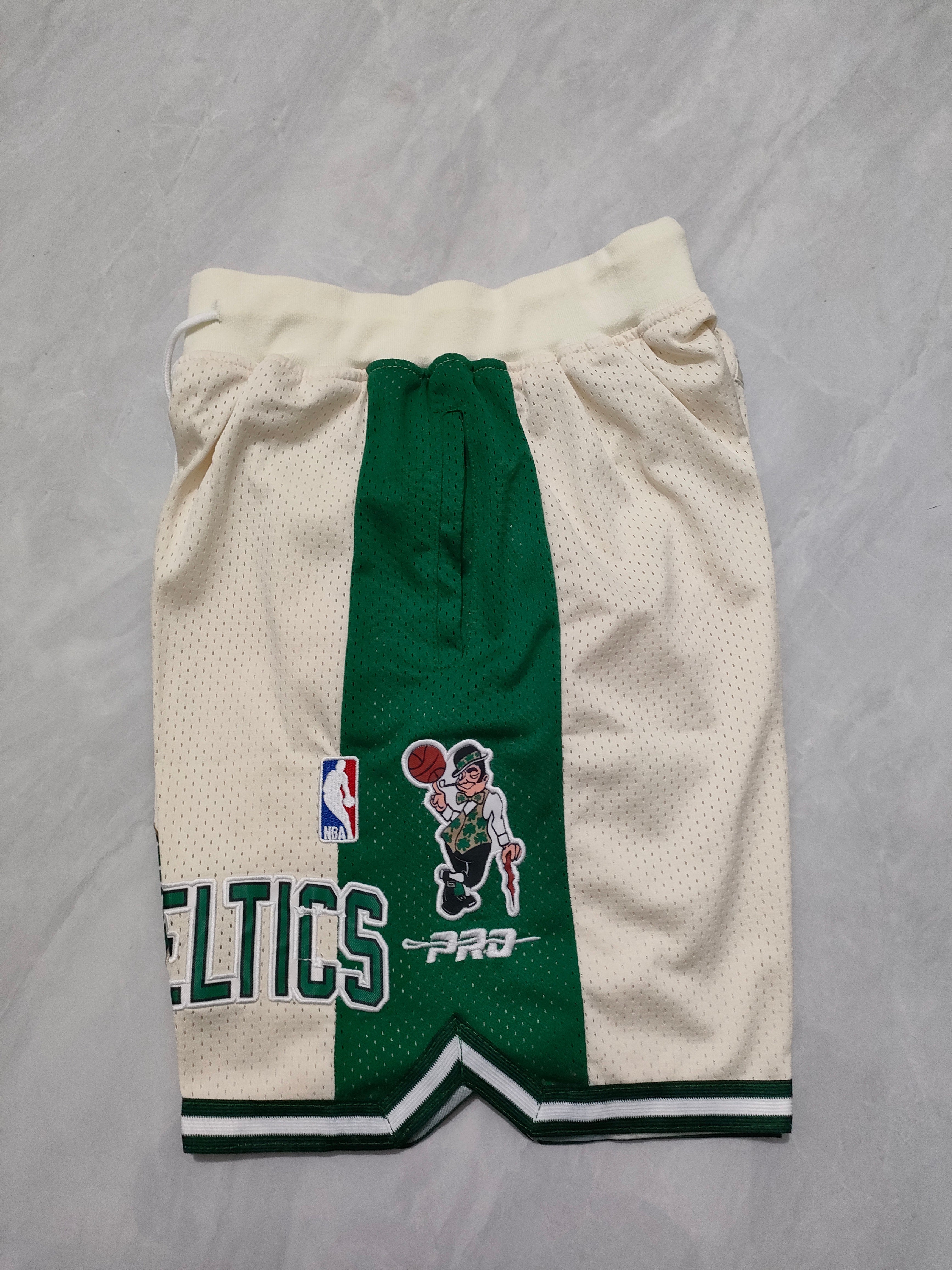 Boston Celtics Off-White Pocket Shorts