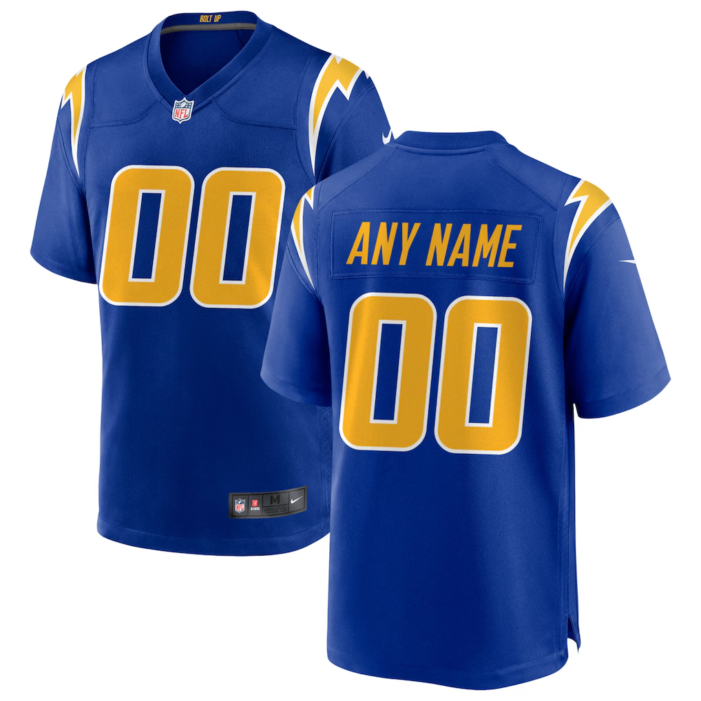 Custom Los Angeles Chargers Royal Game Jersey