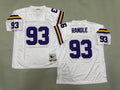 Mens John Randle#93 white Minnesota Vikings Vintage Throwback Jersey