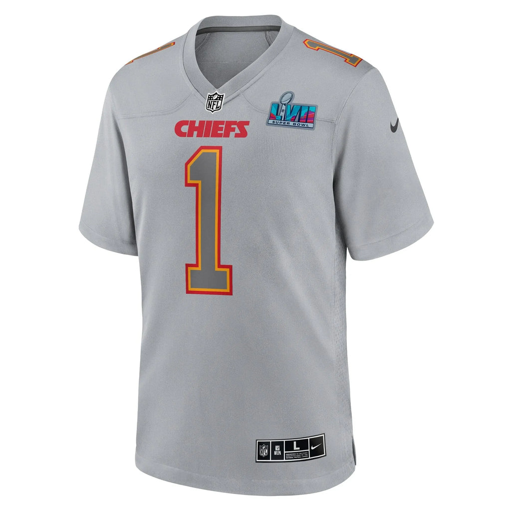 Jerick McKinnon Kansas City Chiefs Super Bowl LVII Patch Atmosphere Fashion Game Jersey - Gray