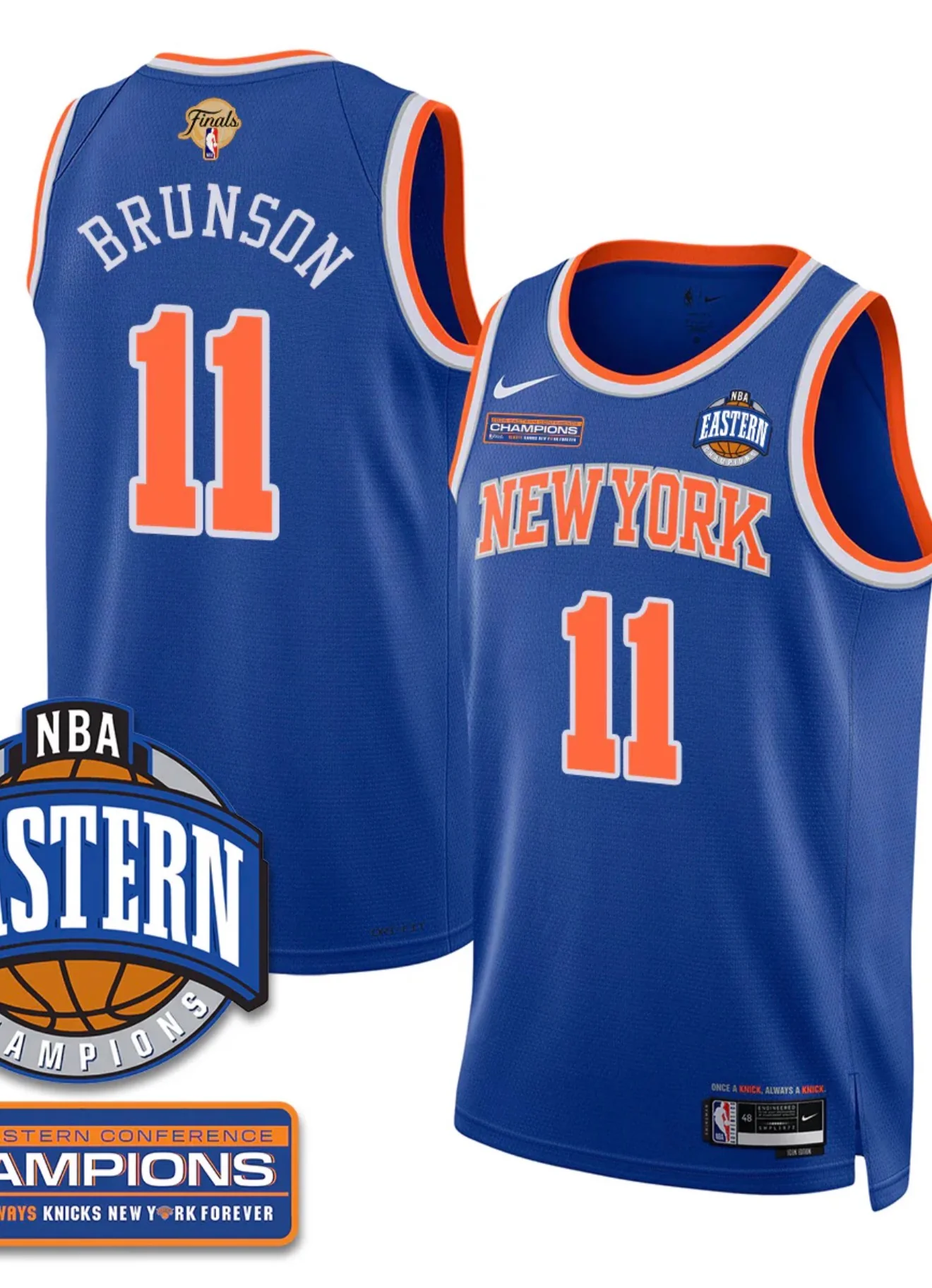 Jalen Brunson#11 New York Knicks Blue Swingman Embroidered Jersey