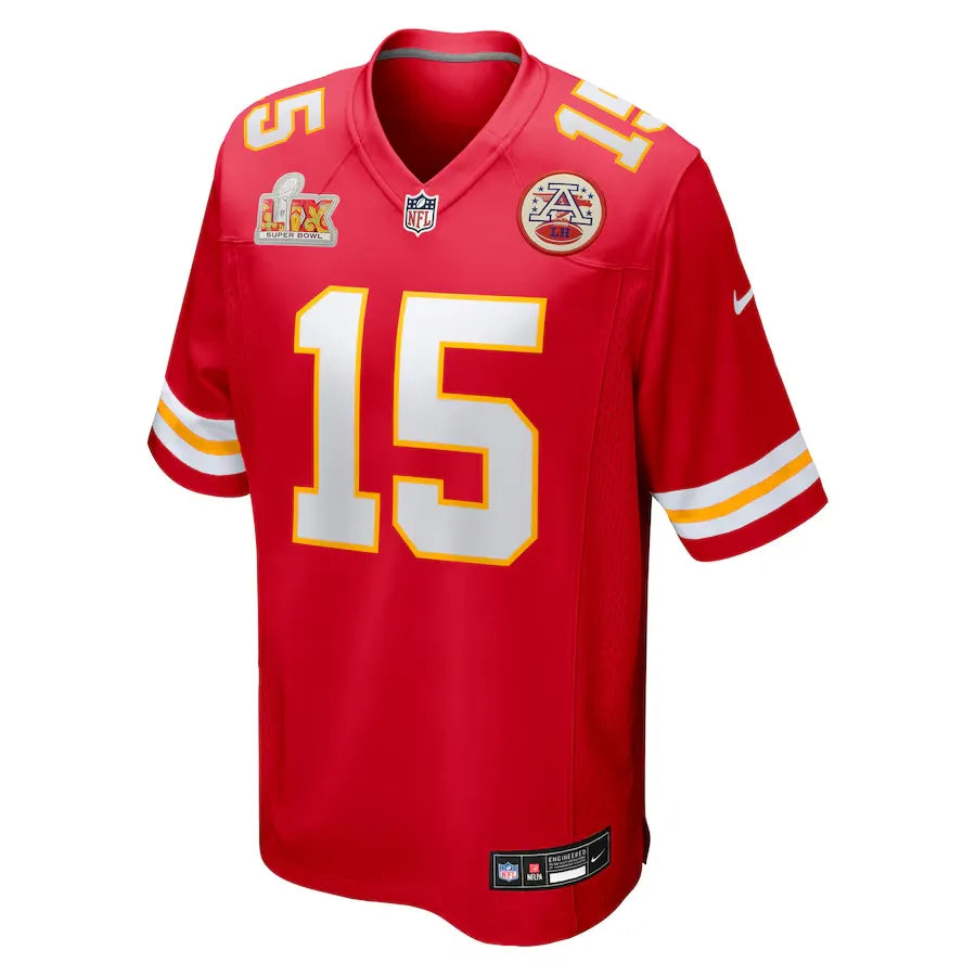 Men's Kansas City Chiefs Patrick Mahomes  Red Super Bowl LIX Jersey