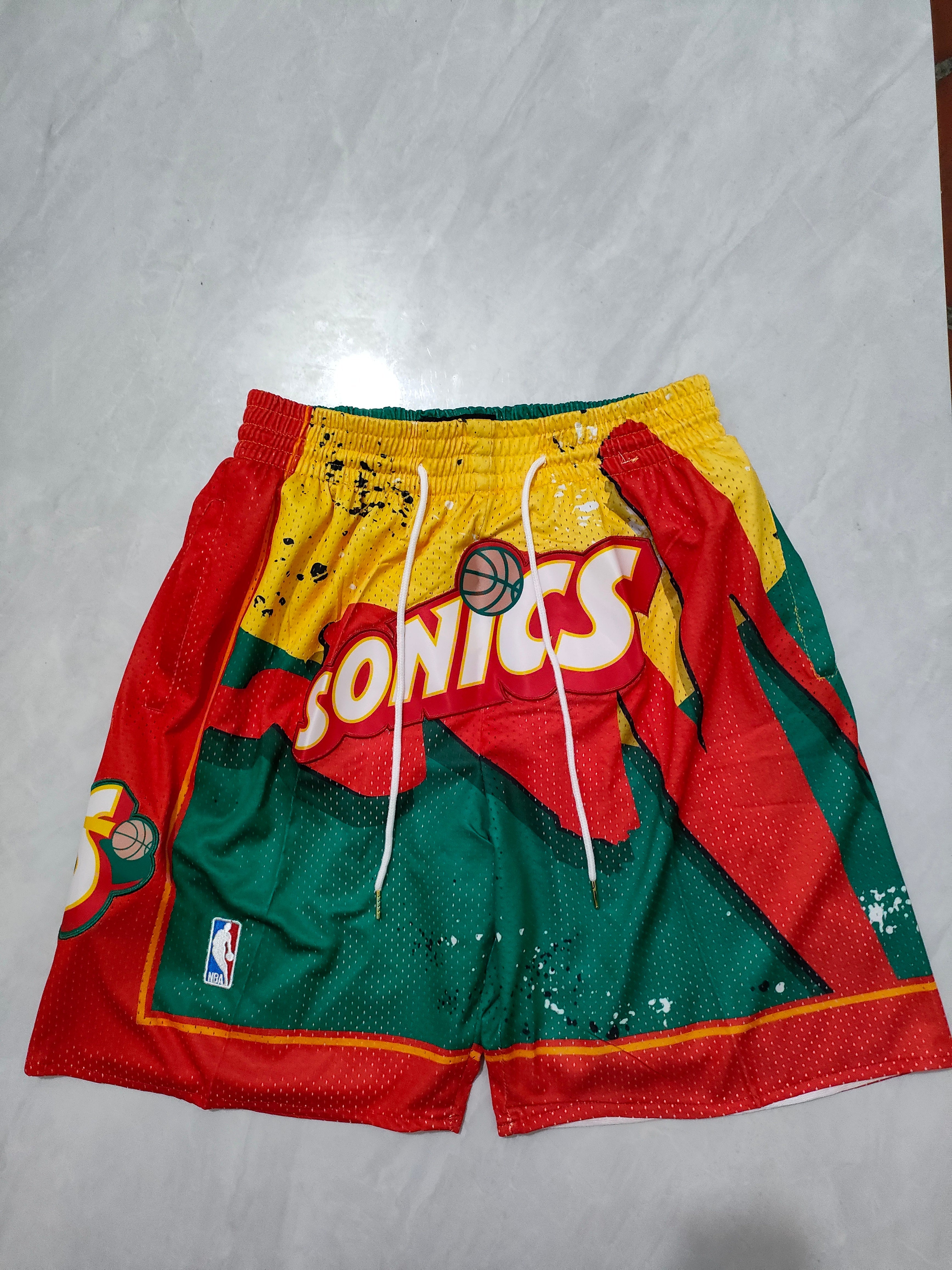 Seattle SuperSonics Green & Red Swingman Pocket Shorts
