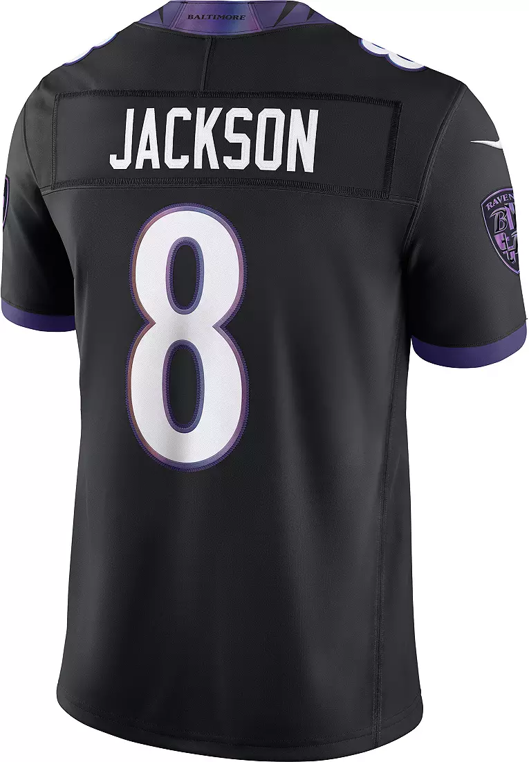 Men's Baltimore Ravens Lamar Jackson Black Vapor F.U.S.E. Sewn Down Limited Jersey