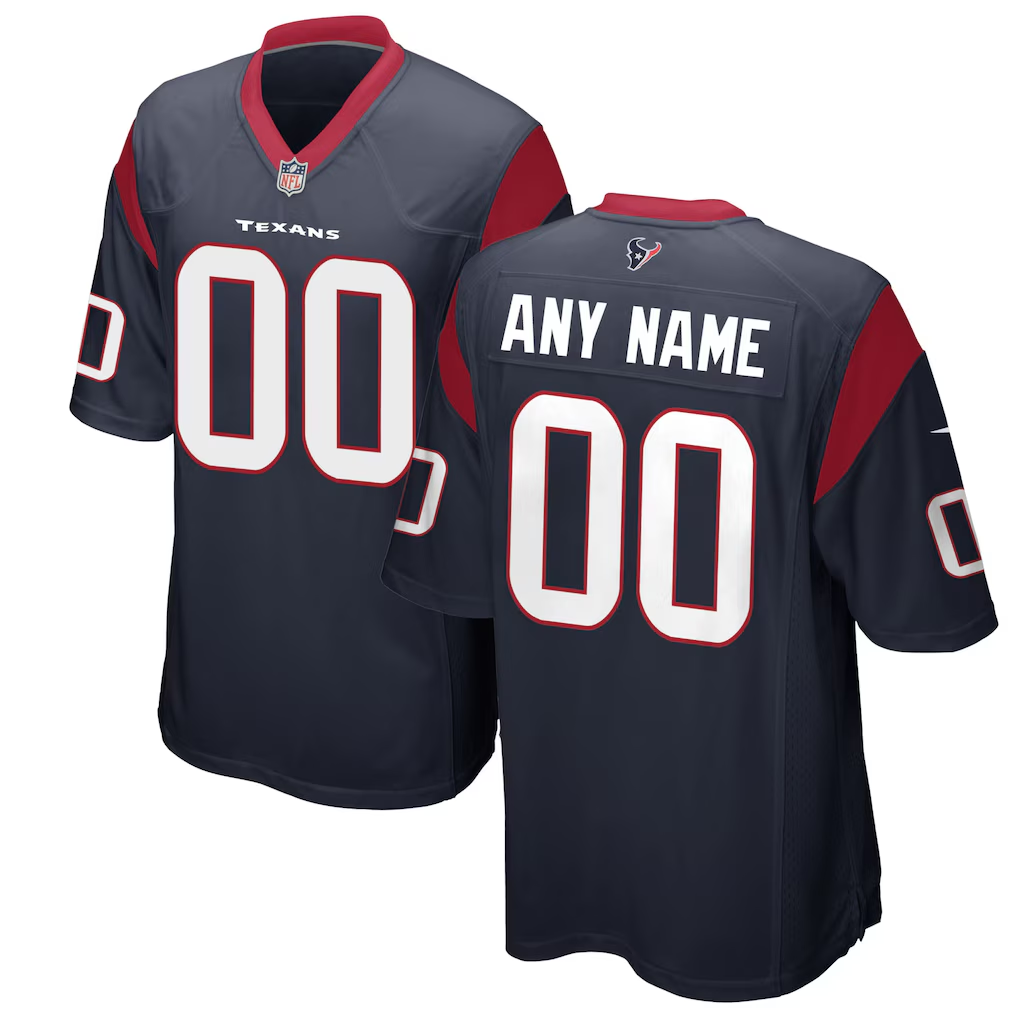 Custom Houston Texans Navy Game Jersey