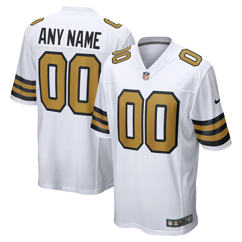 Custom New Orleans Saints White Game Jersey