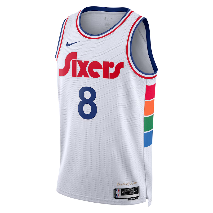 Philadelphia 76ers Nike City Edition Swingman Trikot 2024 - Weiß - Paul George - Unisex