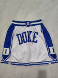 NCAA Duke University White Pocket Shorts