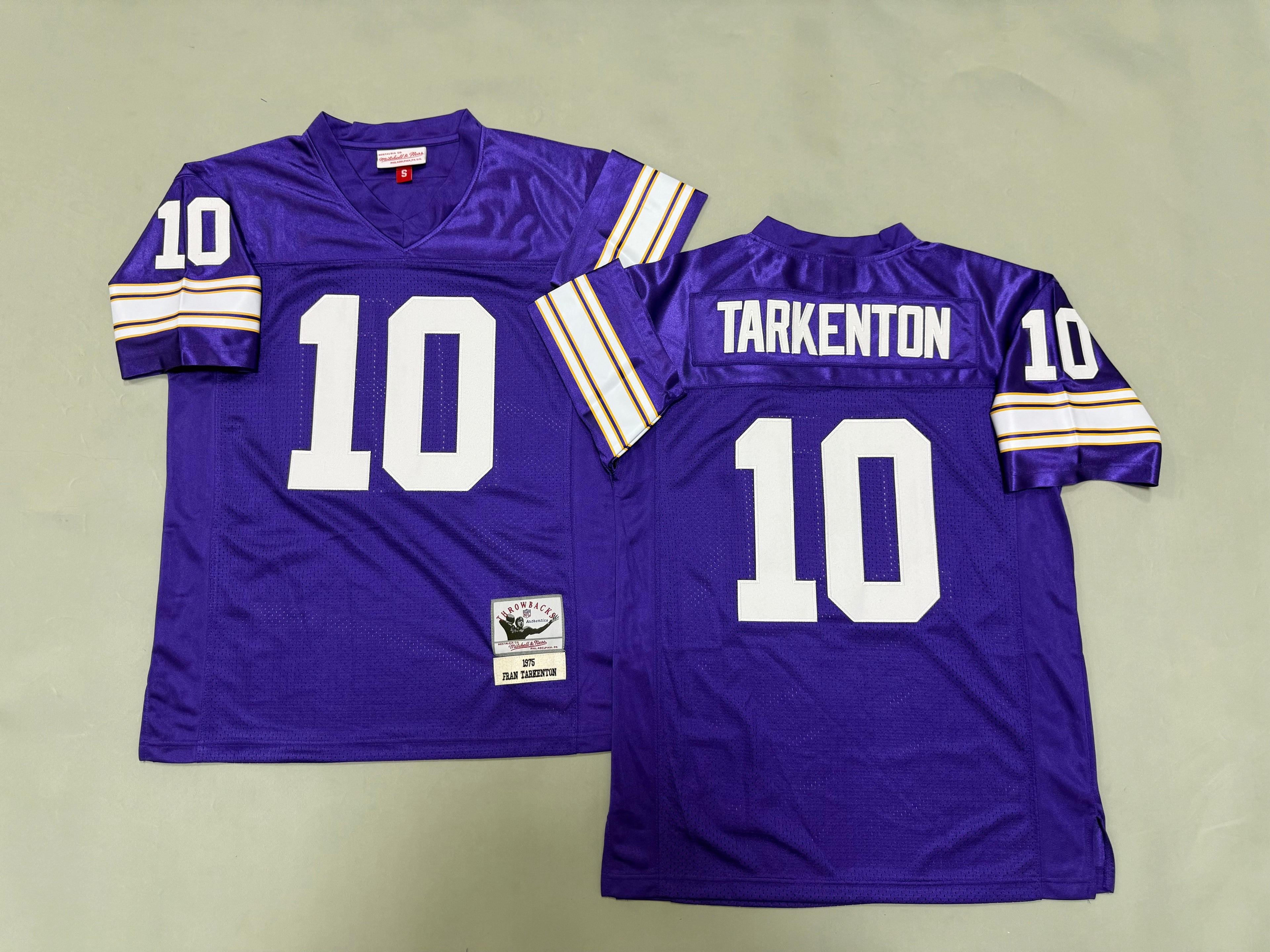 Mens Fran Tarkenton#10 Minnesota Vikings Vintage Throwback Jersey