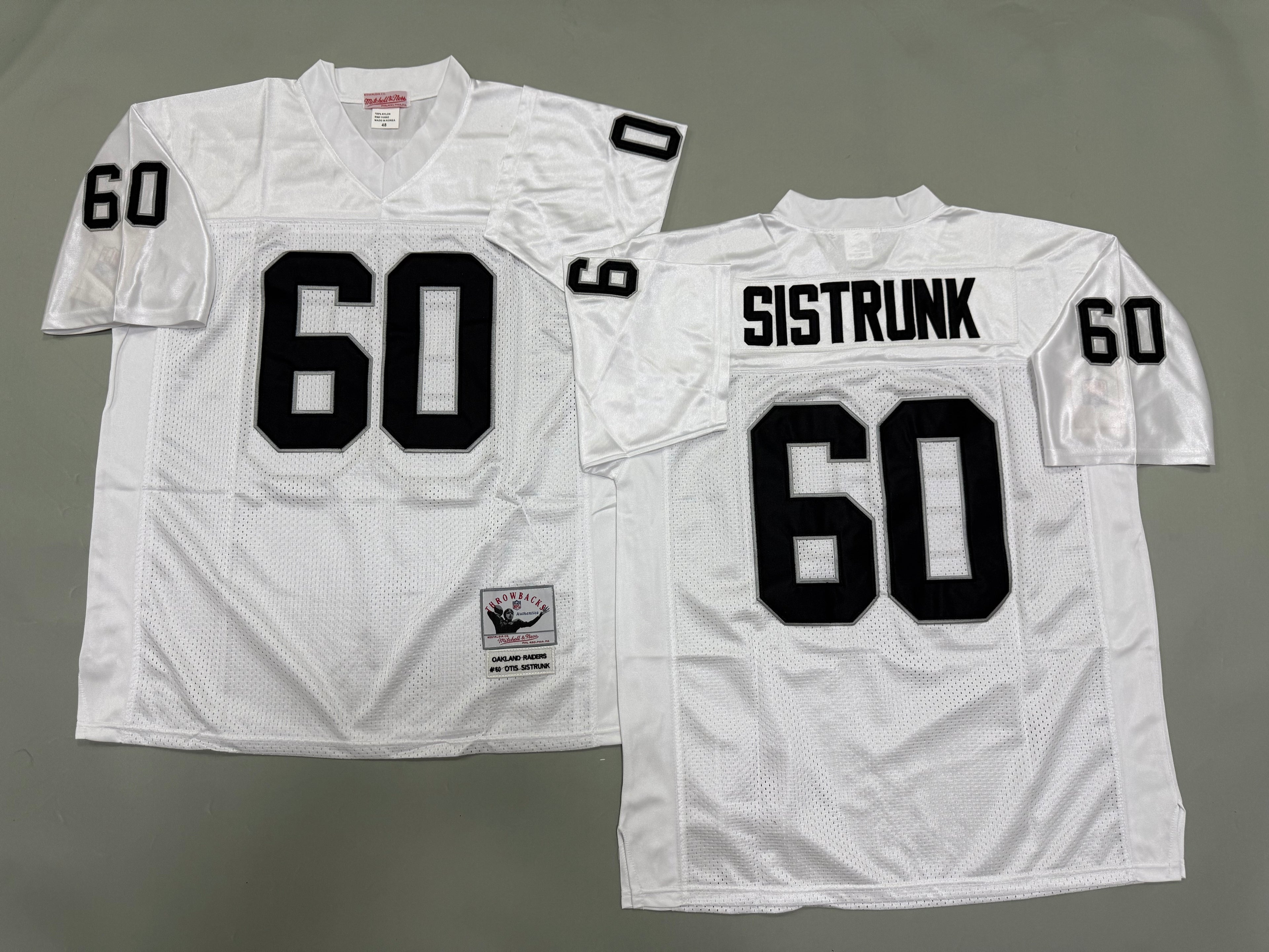 Mens Otis Sistrunk#60 white Los Angeles Raiders Vintage Throwback Jersey